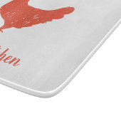 Aangepaste glazen snijplank met kip silhouet (Hoek)