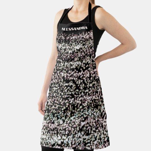 Aangepaste glitter abstracte stippen zwart roos go schort (Insitu)