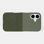 Aangepaste Glitter & Matte Moss iPhone 16 Hoesje (Achterkant horizontaal)
