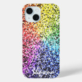 Aangepaste Glitter Rainbow iPhone Case Sparkle (Achterkant)