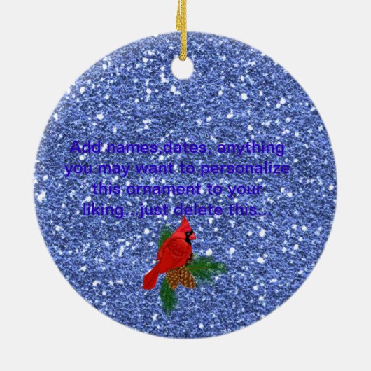 Aangepaste GLITTER SNOWMAN-versiering Keramisch Ornament (Achterkant)