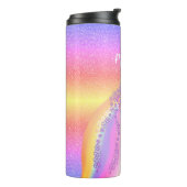 Aangepaste Glitter Unicorn Rainbow-Kinderen Thermosbeker (Gedraaid links)