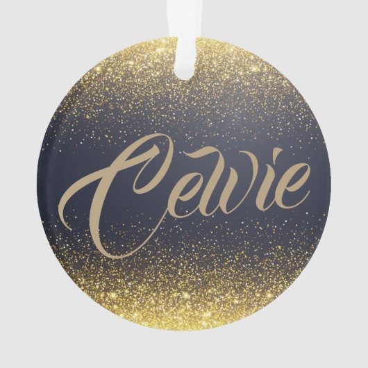 Aangepaste Glitter voor aangepast goud | Versierin Ornament (achterkant)