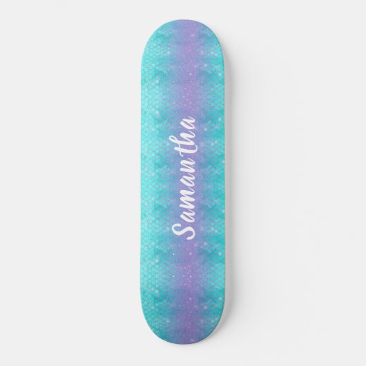 Aangepaste Glitter Zeemeermin Skateboard (Voorkant)
