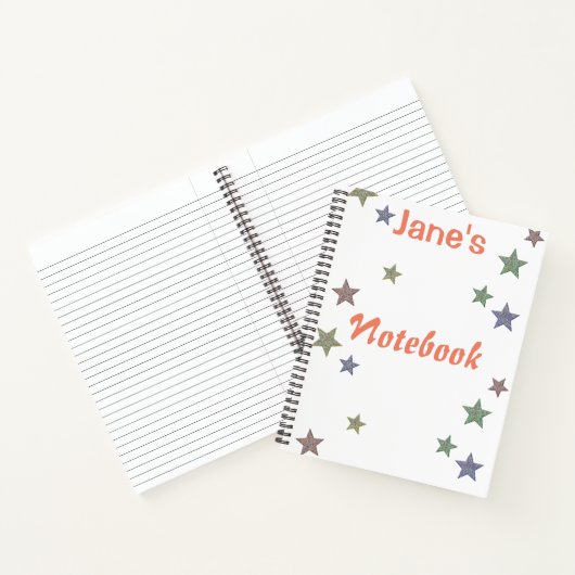 Aangepaste glittersterren notitieboek (Binnen)