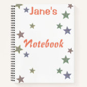 Aangepaste glittersterren notitieboek (Voorkant)