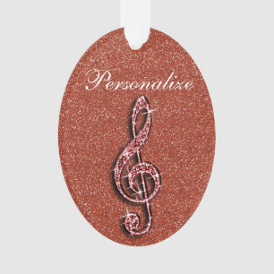 Aangepaste Glitzy Sparkly Diamond Music Note Ornament