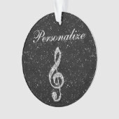 Aangepaste Glitzy Sparkly Diamond Music Note Ornament (voorkant)