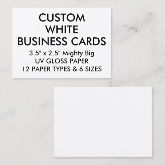 Aangepaste GLOSS 3,5-inch x2,5-inch Visitekaartjes (Voorkant / Achterkant)