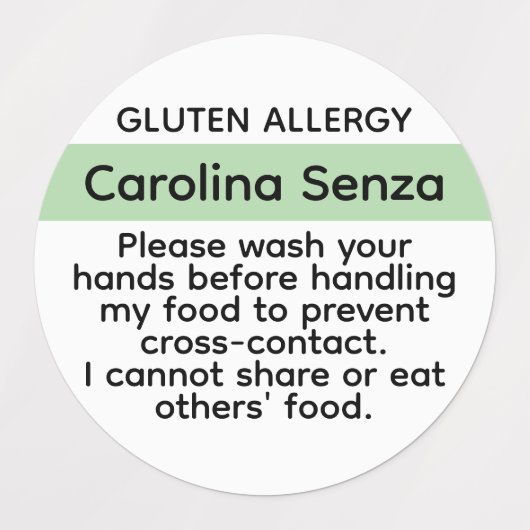 Aangepaste Gluten Allergie Stickers Kinder Lunch V (Design 2)