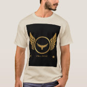 Aangepaste goed gedaan Tekst Eagle Afbeelding Zand T-shirt (Voorkant)