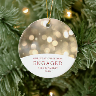 Aangepaste Gold Bokeh-lampjes in combinatie met ee Keramisch Ornament