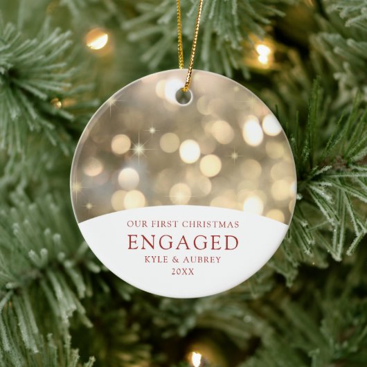 Aangepaste Gold Bokeh-lampjes in combinatie met ee Keramisch Ornament (Boom)