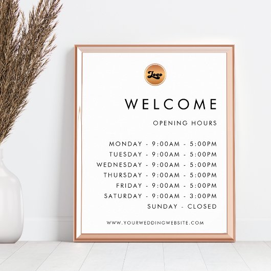 Aangepaste Gold Business Company Logo Openingstijd Poster