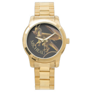Aangepaste Gold Dragon Fantasy Horloge