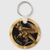 Aangepaste Gold Dragon Fantasy-Sleutelhanger Sleutelhanger (Voorkant)