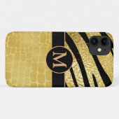 Aangepaste Gold- en zwarte dierlijke afdrukken Case-Mate iPhone Case (Achterkant (horizontaal))