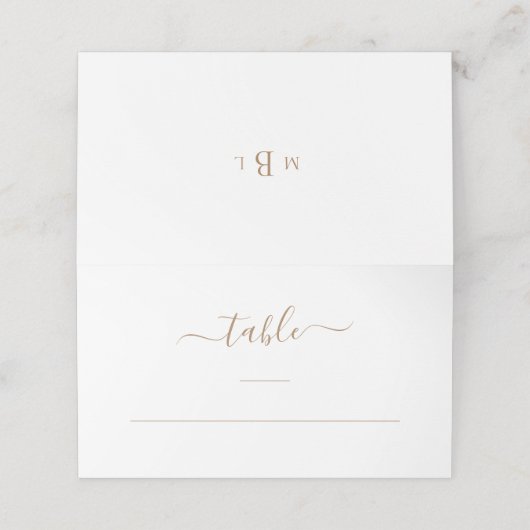 Aangepaste Gold Monogram legant Weddenschapskaart (Buitenkant ongevouwen)