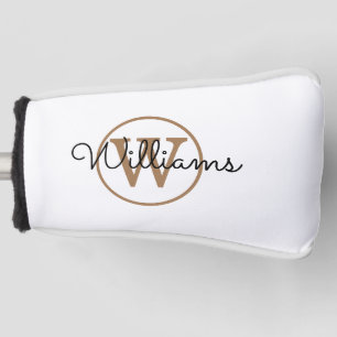 Aangepaste Gold Monogram Script Name Golfheadcover