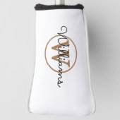 Aangepaste Gold Monogram Script Name Golfheadcover (Draai 90)