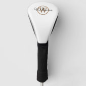 Aangepaste Gold Monogram Script Name Golfheadcover (Voorkant)