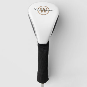 Aangepaste Gold Monogram Script Name Golfheadcover