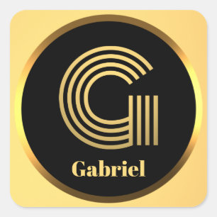 Aangepaste Gold Monogrammed Letter G Vierkante Sticker
