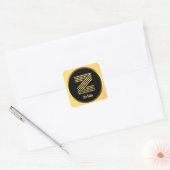 Aangepaste Gold Monogrammed Letter Z Vierkante Sticker (Envelop)