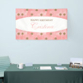 Aangepaste Gold Polka-Dot Birthday Banner (Beurs)