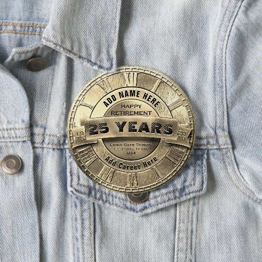 Aangepaste Gold Retirement Button (In situ)