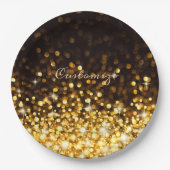 Aangepaste Gold Sparkle Papieren Bordje (Voorkant)