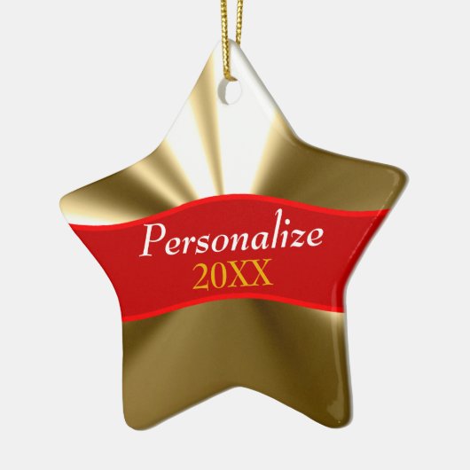 Aangepaste Gold Star-versiering Keramisch Ornament (Links)