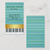 Aangepaste Gold Stripe Piano-leraar Visitekaartje (Voorkant / Achterkant)