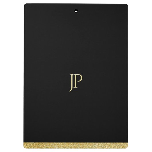 Aangepaste Gold Text Aangepaste naam Monogram Mode Klembord (Achterkant)