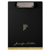 Aangepaste Gold Text Aangepaste naam Monogram Mode Klembord (Voorkant)