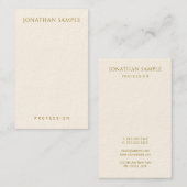 Aangepaste Gold Text Sjabloon Verticaal modern Visitekaartje (Voorkant / Achterkant)