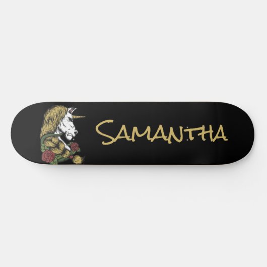 Aangepaste Gold Unicorn Skateboard (Horizontaal)