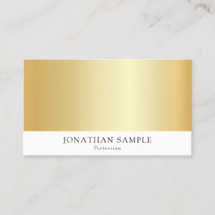 Aangepaste Gold White Modern Elegant Sjabloon Visitekaartje