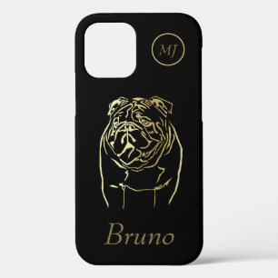 Aangepaste Gold/zwarte bull iPhone-tas met bull iPhone 12 Hoesje