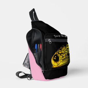 Aangepaste Golden Bowling Art Design Sling Bag