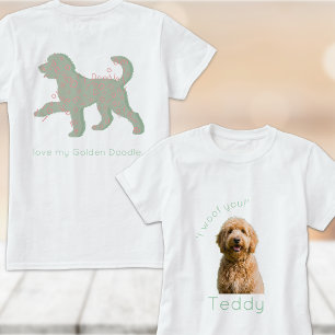 Aangepaste Golden Doodle-foto 'I Woof You' Geperso T-shirt