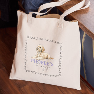 Aangepaste Golden Doodle Portret Hond Dingen Tote Bag