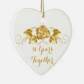 Aangepaste Golden Jubileum kerstversiering Keramisch Ornament (Rechts)