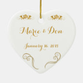 Aangepaste Golden Jubileum kerstversiering Keramisch Ornament (Achterkant)