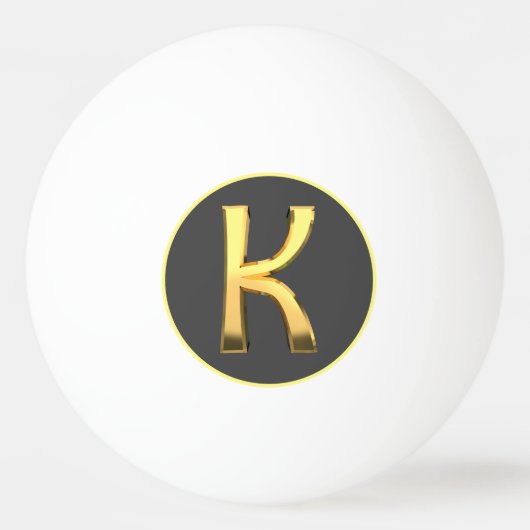 Aangepaste Golden Letter K Pingpongballen (Voorkant)