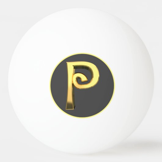 Aangepaste Golden Letter P Pingpongballen (Voorkant)