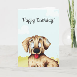 Aangepaste Golden Retriever Cartoon Birthday Kaart
