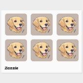Aangepaste Golden Retriever Dog Vierkante Sticker (Vel)