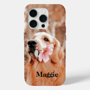 Aangepaste Golden Retriever Foto - Hondenliefhebbe iPhone 15 Pro Case