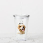 Aangepaste Golden Retriever Hond Gepersonaliseerd  Acryl Drinkbeker (Voorkant)